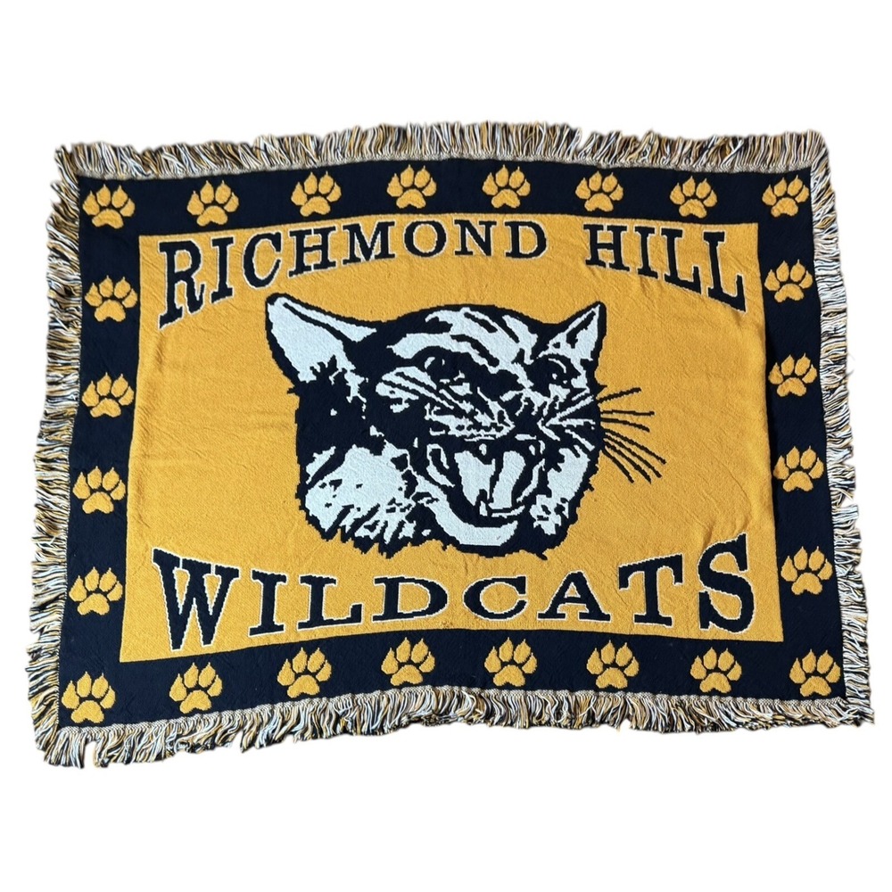 Richmond Hill Wildcats Throw Blanket Tapestry 38 x 50 High School Football